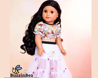 Modello per gonna e top Nymphea da 18 pollici per bambole, adatto a bambole come American Girl®