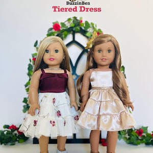 Tiered Dress for 18 inch Dolls such as American Girl ® - Digital PDF Sewing Pattern image 7