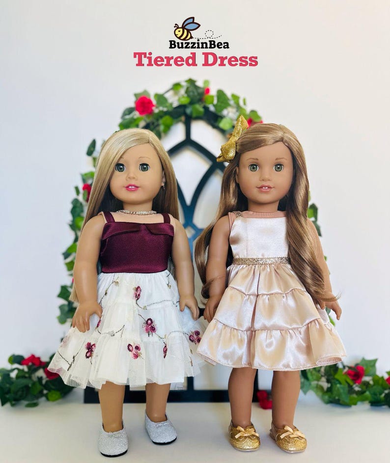 Tiered Dress for 18 inch Dolls such as American Girl ® - Digital PDF Sewing Pattern image 7