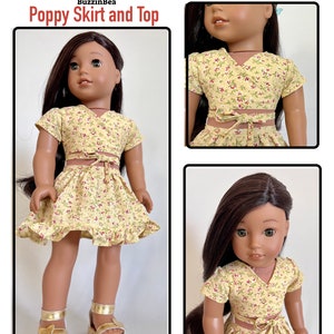 Poppy Skirt & Top 18 inch Dolls Pattern Designed to Fit Dolls such as American Girl® PDF image 2