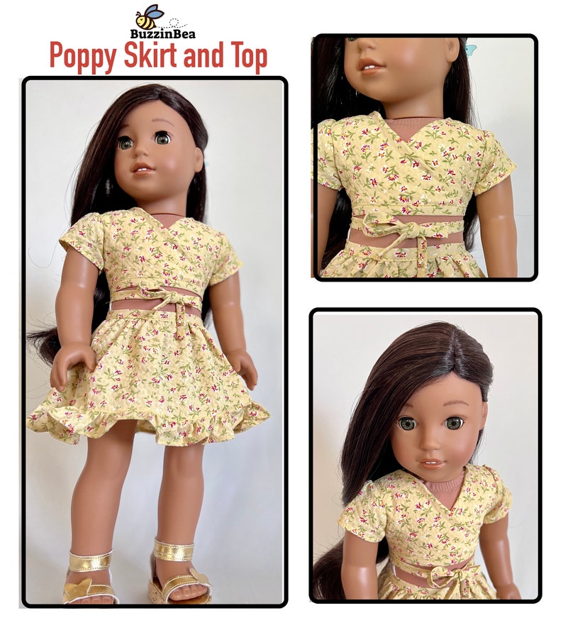 Poppy Skirt & Top 18 inch Dolls Pattern Designed to Fit Dolls such as American Girl® PDF image 2