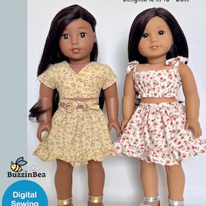 Poppy Skirt & Top 18 inch Dolls Pattern  Fits Dolls such as American Girl® - PDF Digital Sewing Pattern