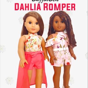 Dahlia Romper 18&quot; Doll Clothes Pattern Designed to Fit Dolls such as American Girl®