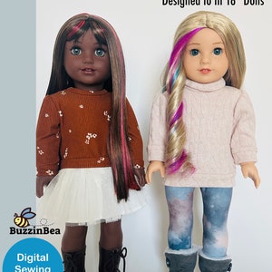 Chic Sweater Outfits for  18 inch Dolls  Fits Dolls such as American Girl® - PDF Digital Sewing Pattern