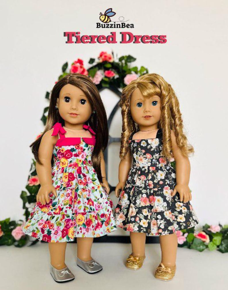Tiered Dress for 18 inch Dolls such as American Girl ® - Digital PDF Sewing Pattern image 3