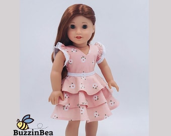 Layered Dress for 18 inch Dolls such as American Girl ® - Digital PDF Sewing Pattern