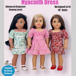 Hyacinth Dress 18&quot; Doll Clothes Pattern Designed to Fit 18&quot; Dolls such as American Girl®