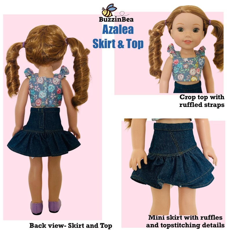 Azalea Skirt and Top Pattern for 14.5inch Dolls (PDF Pattern) - Etsy