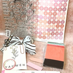 Bible Journaling Pack +Stamping Kit!- Christian Gift, Bible Study , Fruit of the Spirit, Colouring, Mildliner, Washi Tape, Bookmark