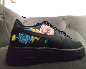air force 1 black with rose