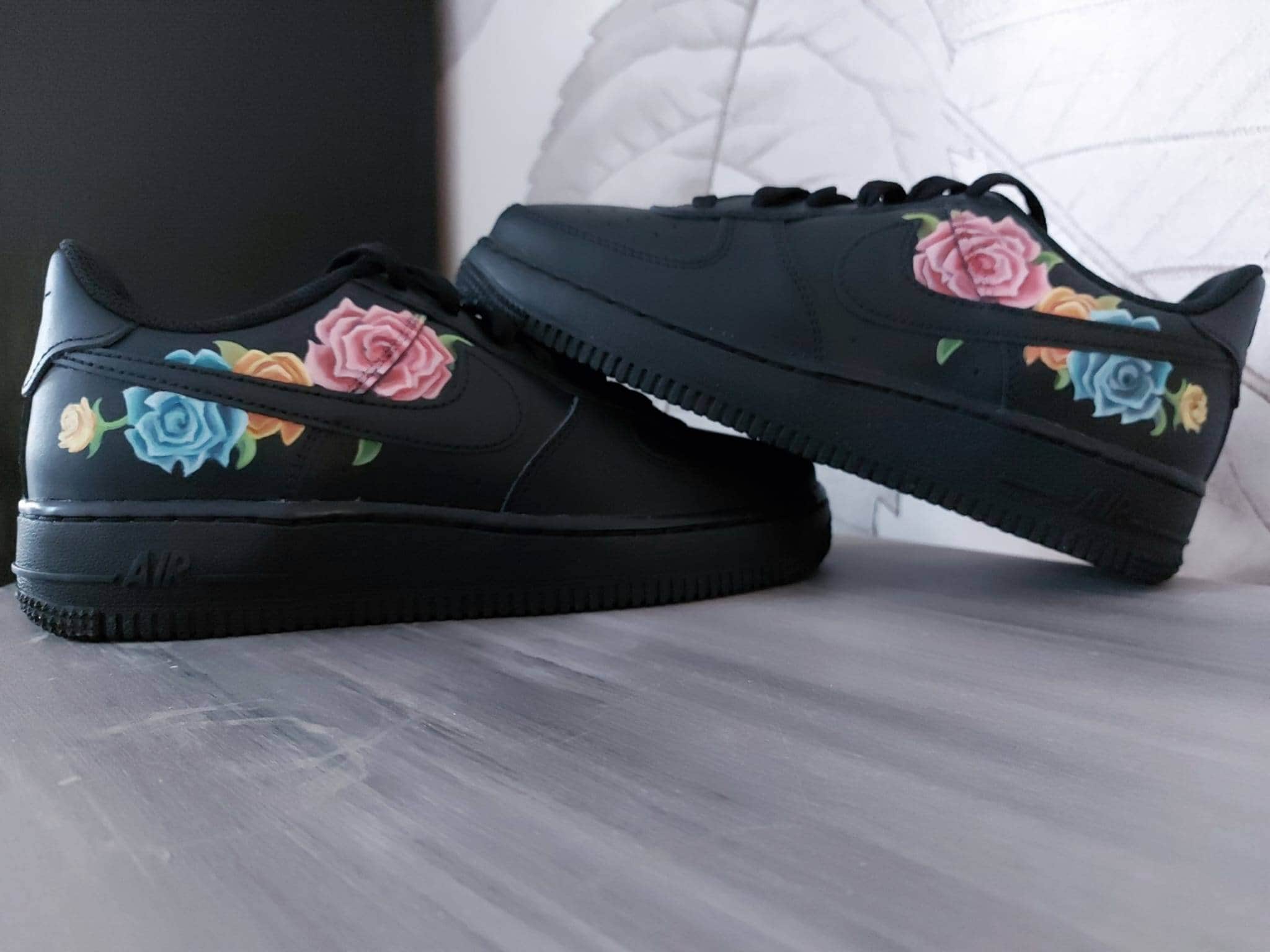 air force 1 black with rose