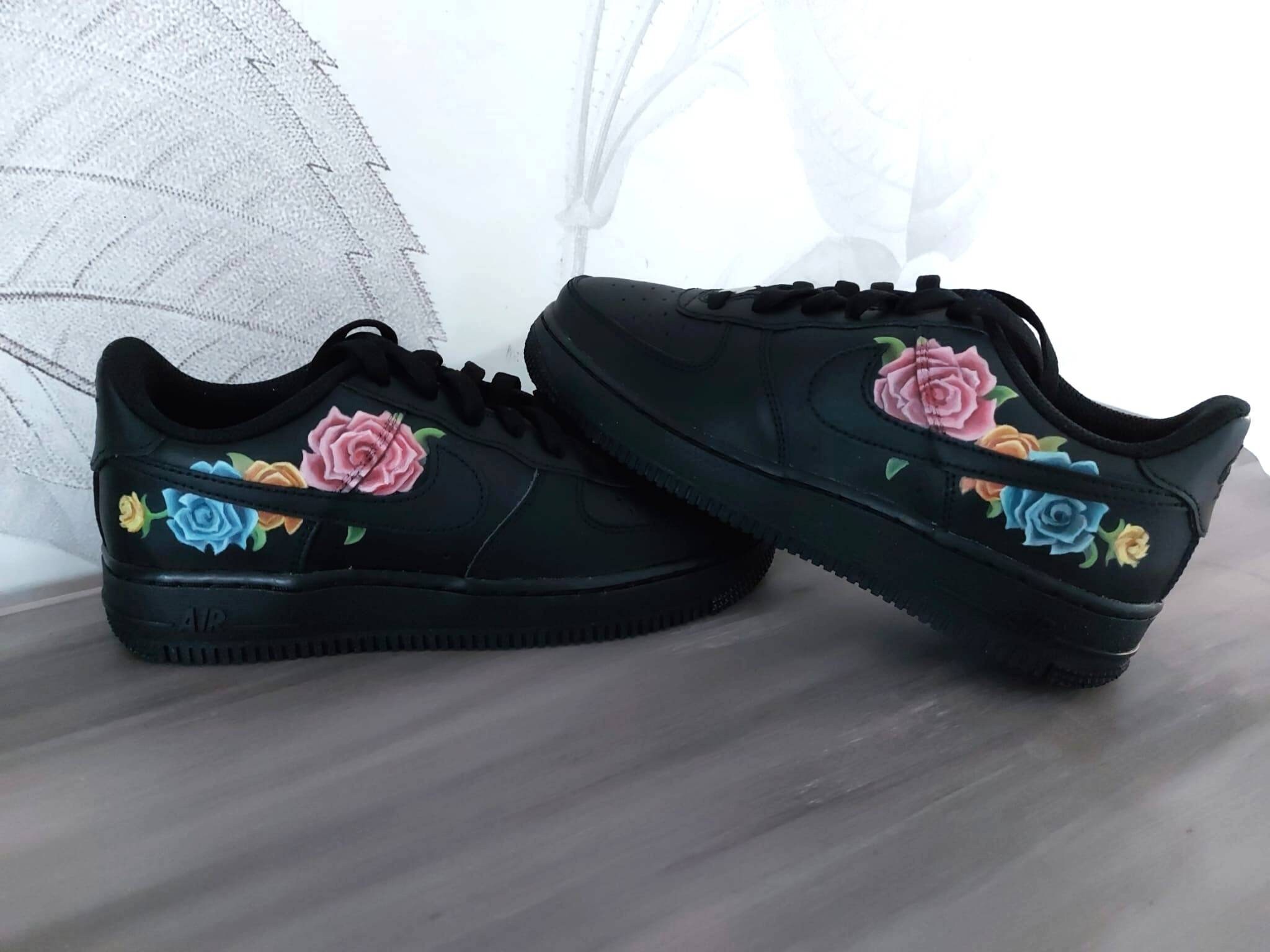 black forces with flowers