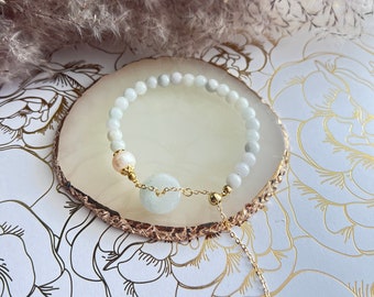 Jade bracelet, Jade donut, extendable, gifts for her