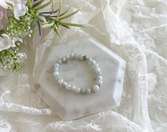 Faceted Jade Barrel beaded bracelet, jade bracelets for her, gifts for her