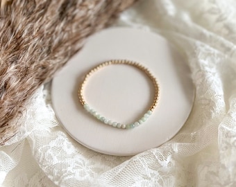 Choose from 2 styles | 3mm Dainty Burma Jade Bracelet, hand beaded natural gemstone bracelet