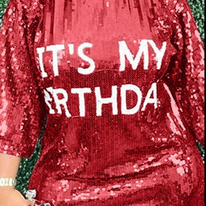 It's My Birthday Sequin Dress Red Shiny One Piece Dress - Etsy