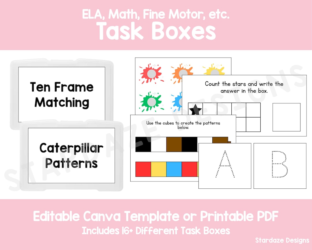 NEW Foundational Skills Task Box Bundle | Editable Canva Template - Etsy