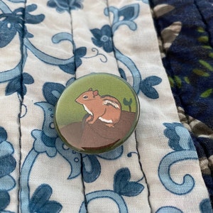 Chipmunk Pinback Button - 1.25&quot;