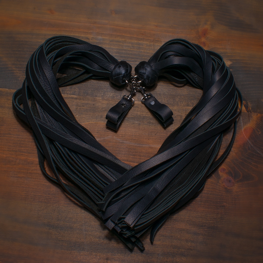 Black Leather Finger Floggers Etsy