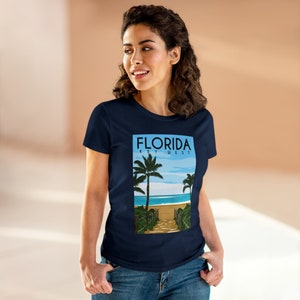 Camiseta de algodón de peso medio para mujer