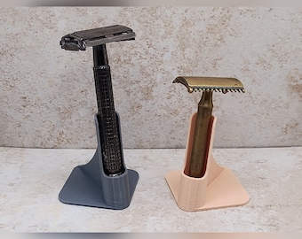 Safety Razor Display Stand | Square Base Safety Razor Holder | Great Gift for Husband, Boyfriend, Father. | 3D Printed