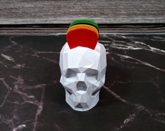 Guitar Pick Holder | Geometric Skull | Custom Colors | Great gift for musicians, Guitar players, Boyfriend, Husband | Active Duty Army Made
