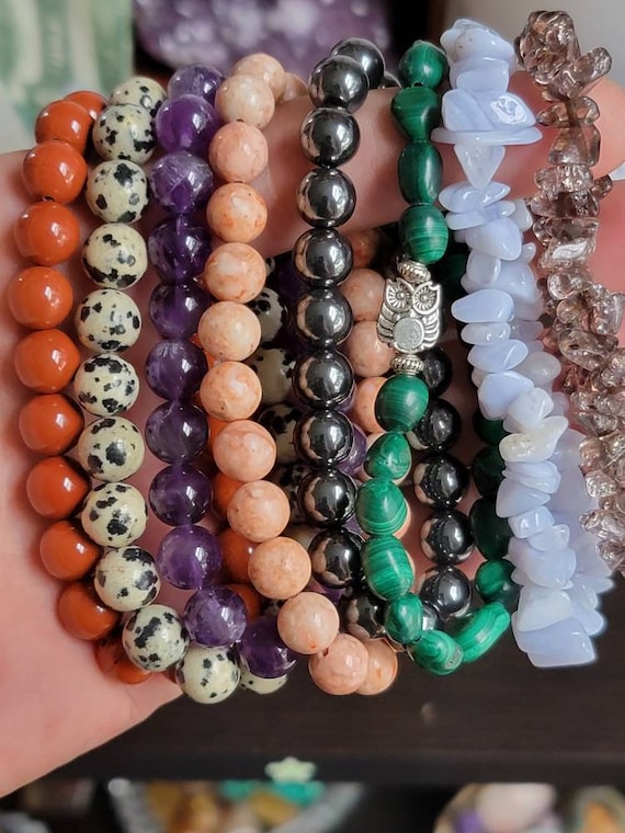 Crystal Beaded Bracelets or Anklets handmade by Me Etsy