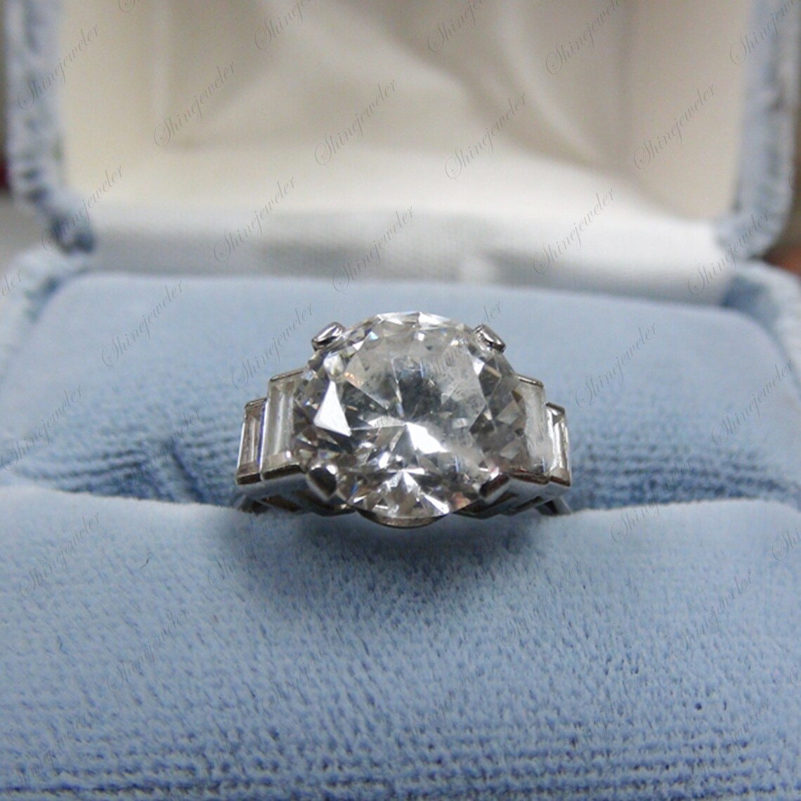 Titanic Engagement Ring Four Prong Titanic Ring 2.5 Ct White Etsy