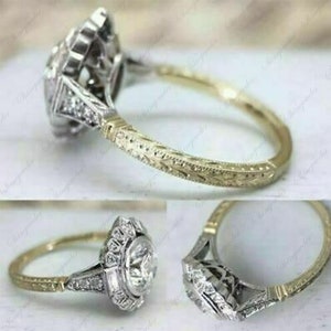 1.85ct Round Moissanite Diamond Vintage Art Deco Ring In Sterling Silver, Antique Ring, Vintage Ring, Engagement Ring, Moissanite Ring