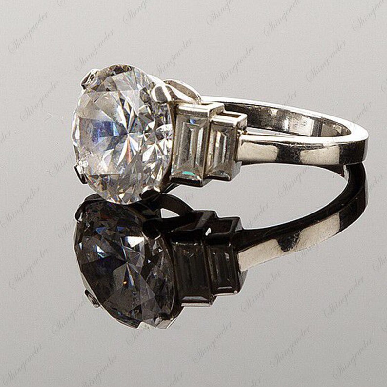 Titanic Engagement Ring Four Prong Titanic Ring 2.5 Ct White Etsy