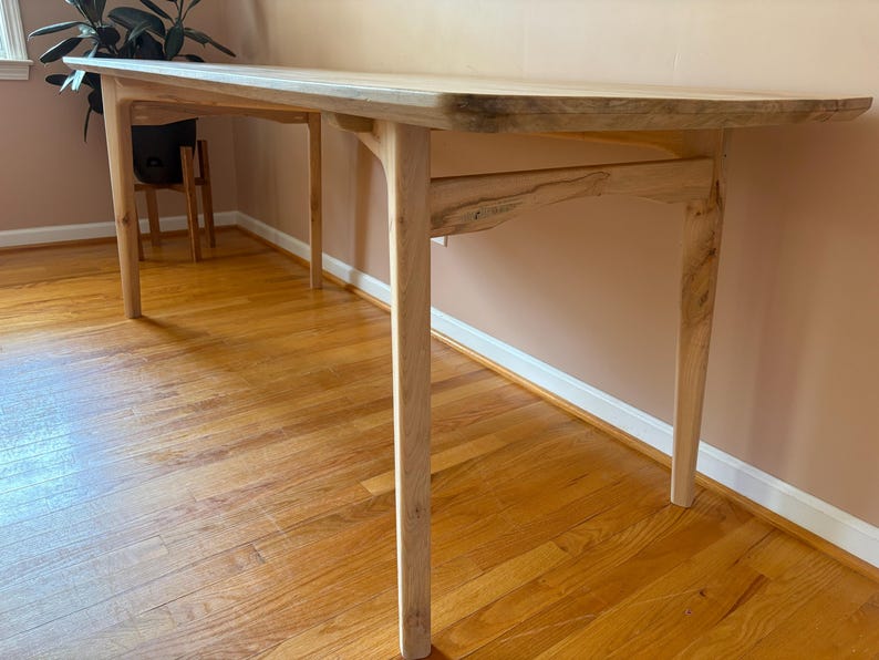 Table de salle à manger en érable massif | Meubles en bois personnalisés modernes minimalistes | 72" x 32" image 3