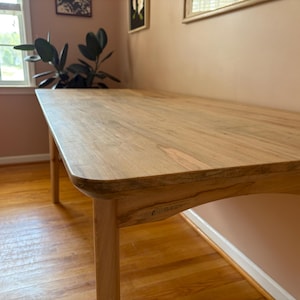 Table de salle à manger en érable massif | Meubles en bois personnalisés modernes minimalistes | 72" x 32" image 4