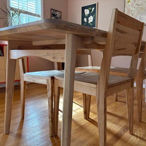 Table de salle à manger en érable massif | Meubles en bois personnalisés modernes minimalistes | 72" x 32" image 9