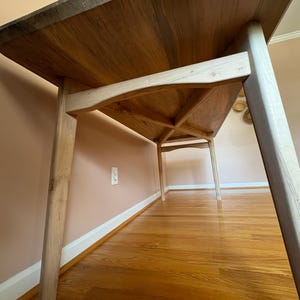 Table de salle à manger en érable massif | Meubles en bois personnalisés modernes minimalistes | 72" x 32" image 12