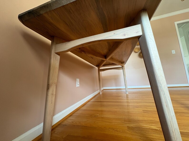 Table de salle à manger en érable massif | Meubles en bois personnalisés modernes minimalistes | 72" x 32" image 12