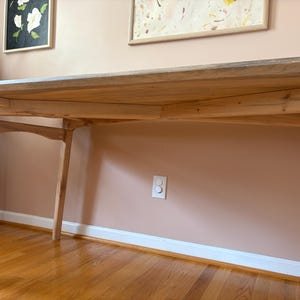 Table de salle à manger en érable massif | Meubles en bois personnalisés modernes minimalistes | 72" x 32" image 11