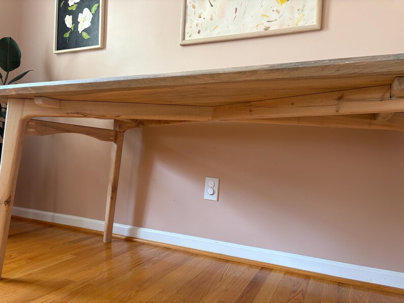 Table de salle à manger en érable massif | Meubles en bois personnalisés modernes minimalistes | 72" x 32" image 11