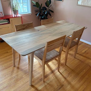 Table de salle à manger en érable massif | Meubles en bois personnalisés modernes minimalistes | 72" x 32" image 6