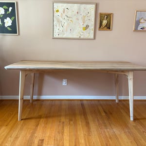 Table de salle à manger en érable massif | Meubles en bois personnalisés modernes minimalistes | 72" x 32" image 13