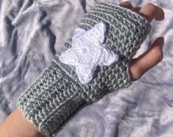 Handmade Crochet Fingerless Star Gloves