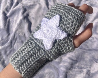 Handmade Crochet Fingerless Star Gloves