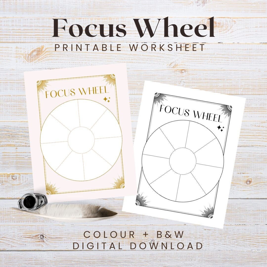Focus Wheel Worksheet printable Download - Etsy
