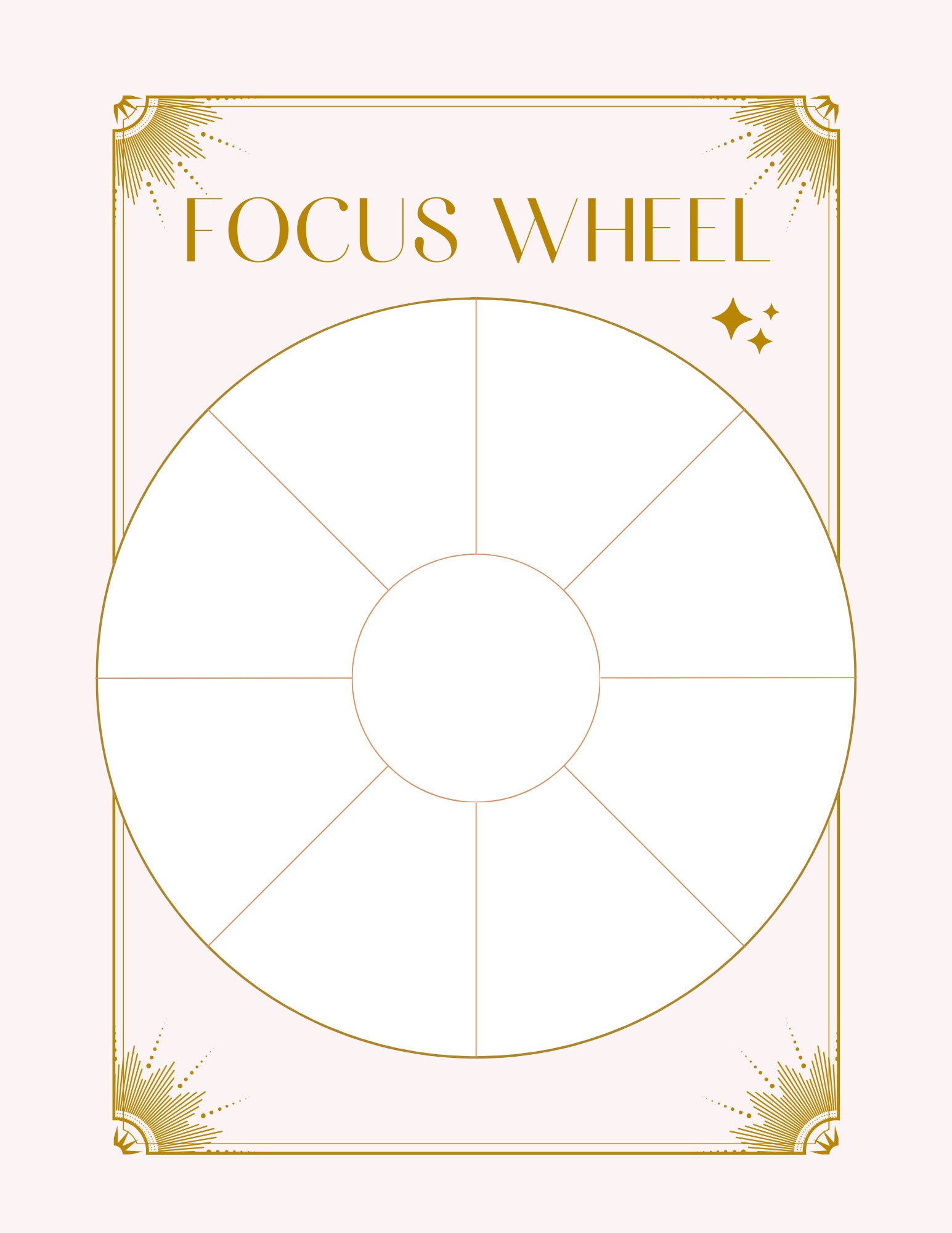 Focus Wheel Worksheet printable Download - Etsy