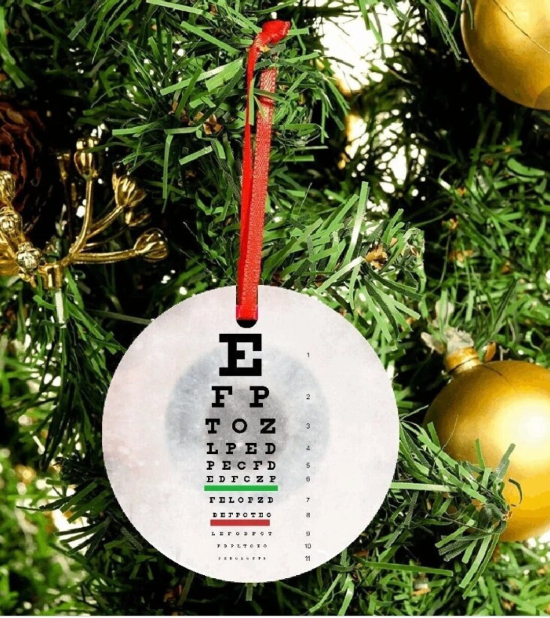 Snellen Chart Ornament, Eye Chart, Optometry, Gift for Optometrist