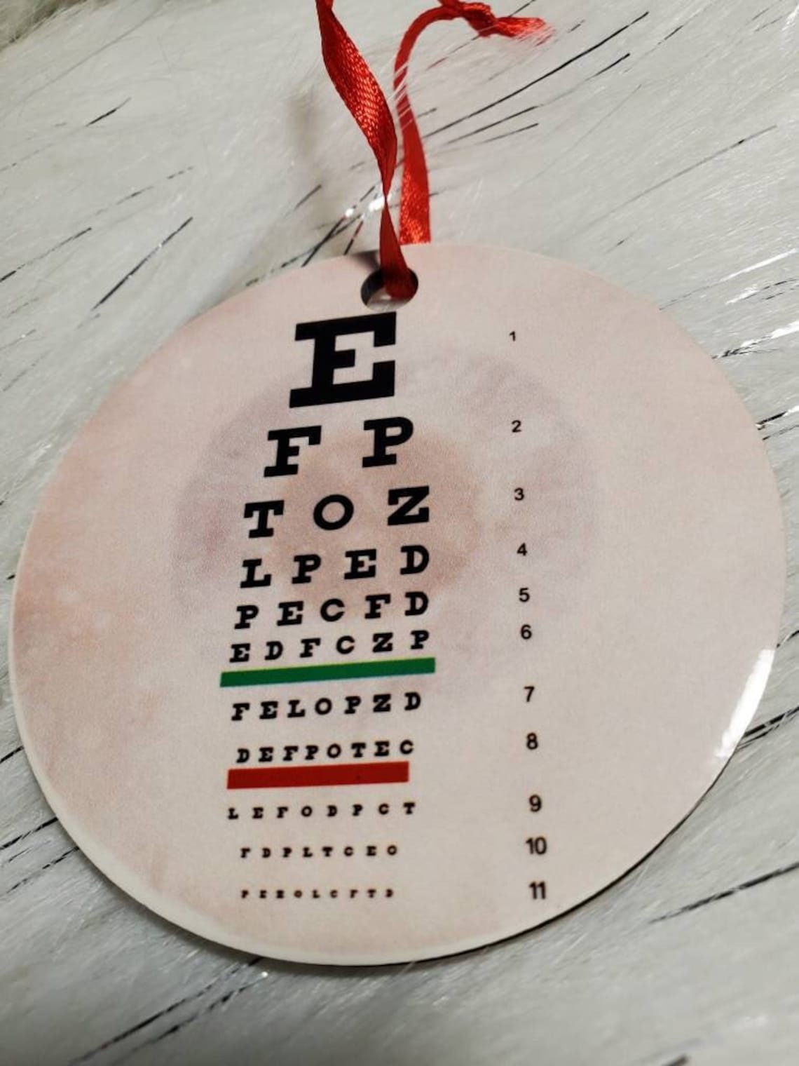 Snellen Chart Ornament, Eye Chart, Optometry, Gift for Optometrist