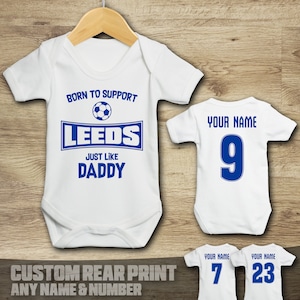 Leeds Football Born to Support Baby Vest Suit Grow image 1