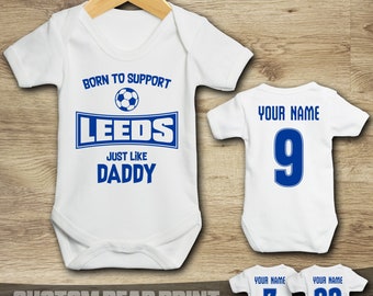 Leeds - Football - Born to Support - Baby Vest Suit Grow