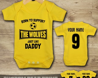 Wolverhampton - Wolves - Football - Born to Support - Baby Vest Suit Grow