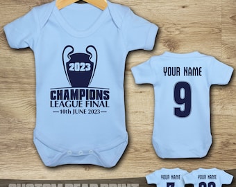 Man City Champions League Final 2023 Baby Vest Suit Grow Football