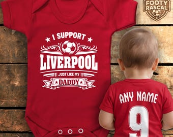 Personalised Liverpool Baby Grow – Custom Name & Number – Little Reds Baby Gift – Football Fan Onesie